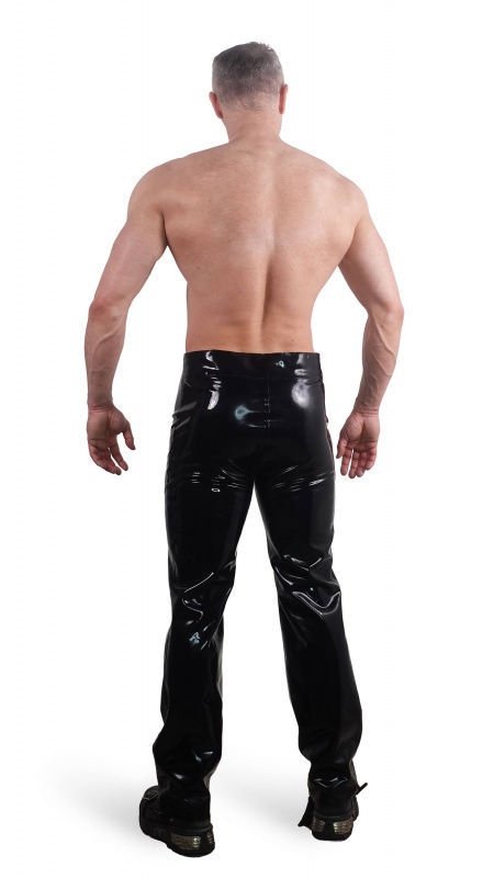 Latexové pánské džíny s předním zapínáním