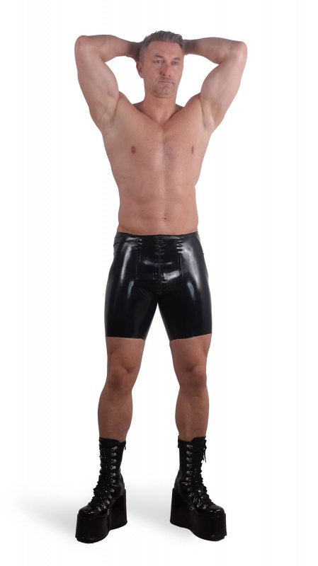 Latexové bermudy se zipem černé