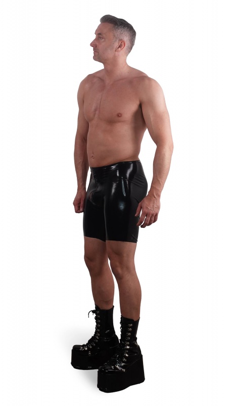 Latexové bermudy se zipem černé