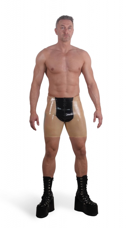 Latexové bermudy se zipem transparentní