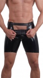 Latexové bermudy černé se dvěma černýmí zipy