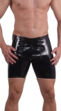 Latexové bermudy černé se dvěma černýmí zipy