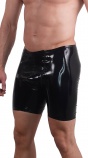 Latexové bermudy černé se dvěma černýmí zipy