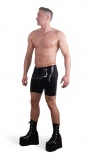 Latexové bermudy černé se dvěma černýmí zipy