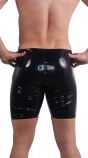 Latexové bermudy černé se dvěma černýmí zipy