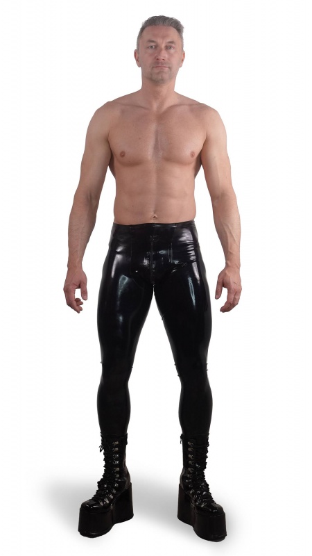 Latexové pánské legíny se zipem černé