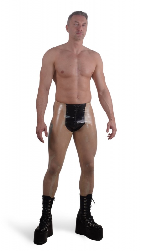 Latexové pánské legíny se zipem transparentní