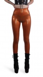 Latexové legíny s vysokým pasem bronzové