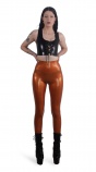 Latexové legíny s vysokým pasem bronzové