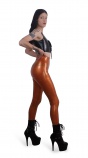 Latexové legíny s vysokým pasem bronzové